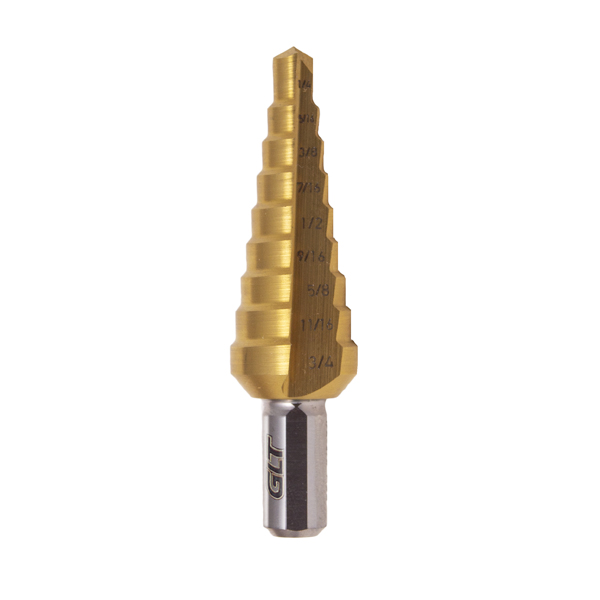 Broca Escalonada AAV TiN Ø¼"-Ø3/4" Z3/8"