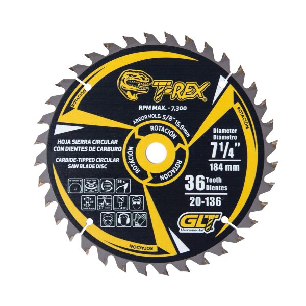 Sierra Circular TCT Ø7¼"X36Dientes T-Rex