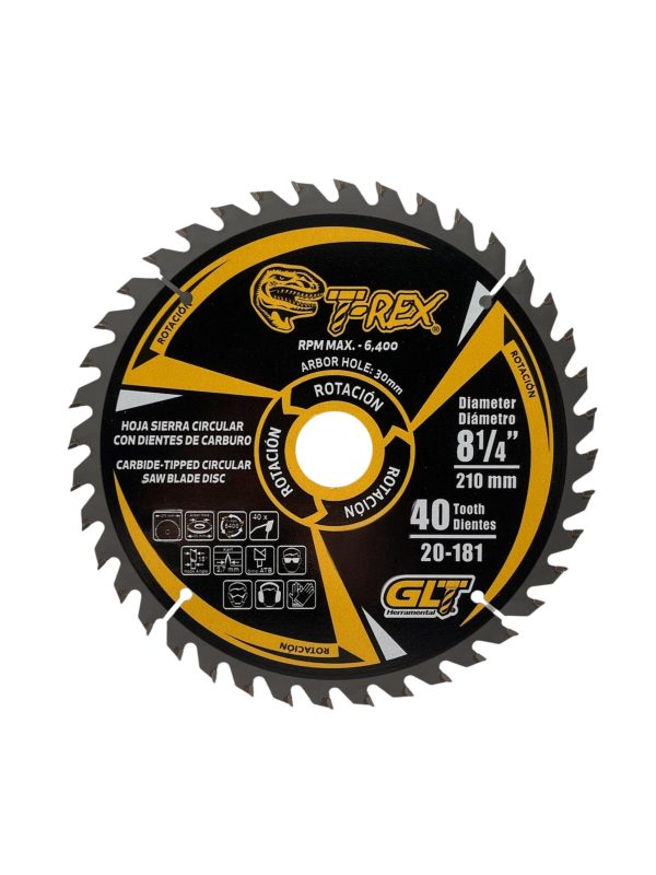Sierra Circular TCT Ø8¼"X40Dientes T-Rex