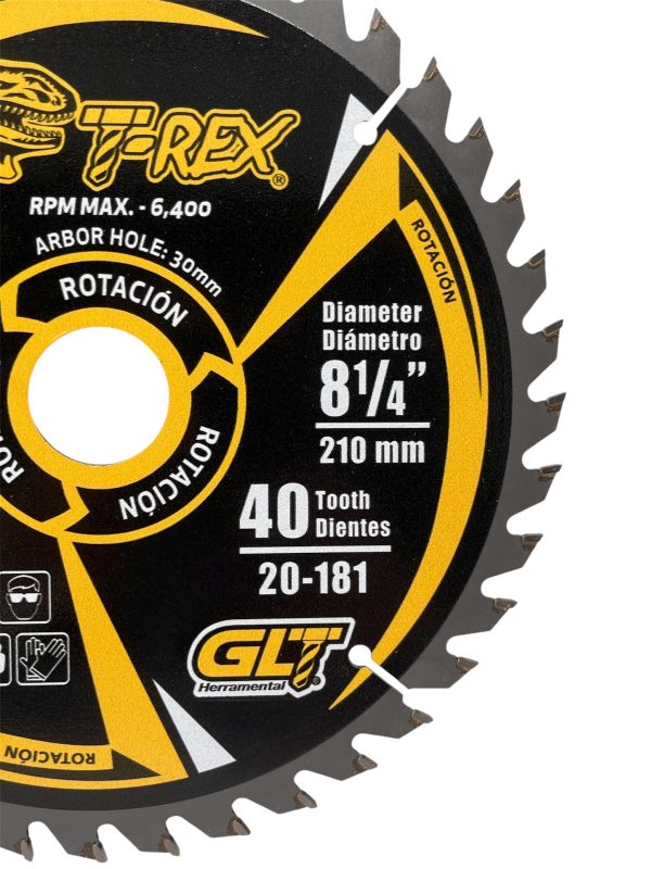 Sierra Circular TCT Ø8¼"X40Dientes T-Rex