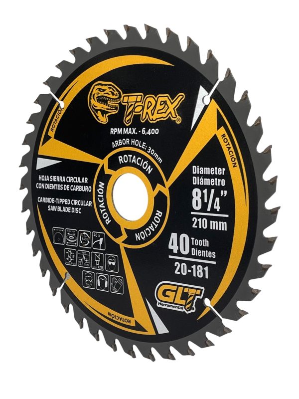 Sierra Circular TCT Ø8¼"X40Dientes T-Rex