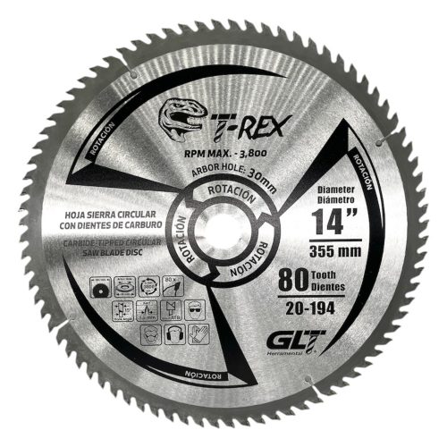 Sierra Circular TCT Ø14"X80Dientes T-Rex