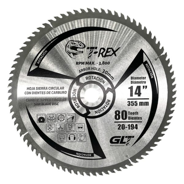 Sierra Circular TCT Ø14"X80Dientes T-Rex