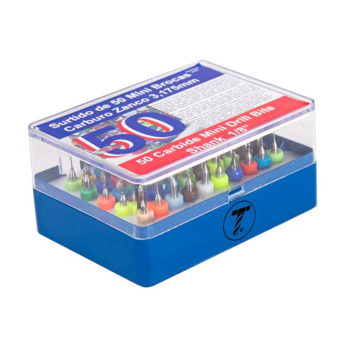 50 Piezas Brocas Carburo y HSS Zanco1/8"