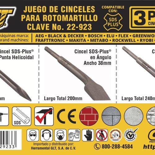 Cincel Martillo SDS-Plus Combo   Pack 3