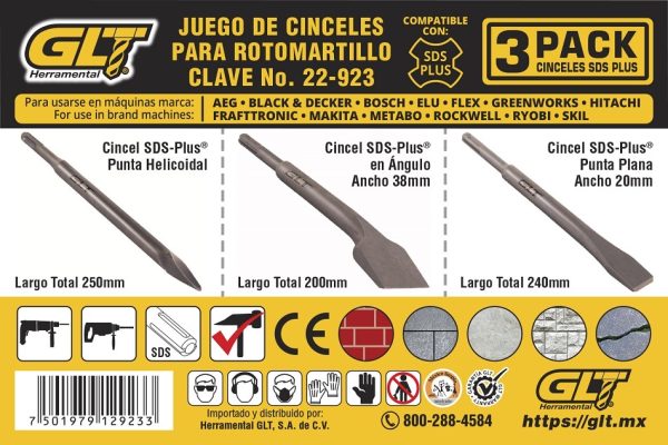 Cincel Martillo SDS-Plus Combo   Pack 3